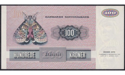 Дания 100 крон 1972 год, 5934511 A1722E (DENMARK 100 Kroner 1975) P 51a: UNC