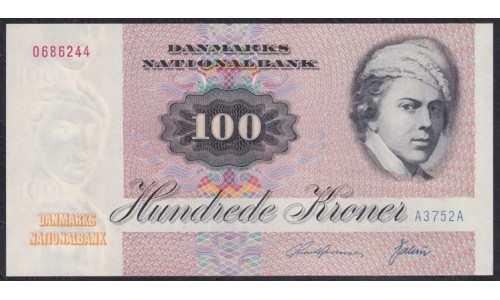 Дания 100 крон 1975 года, 0686244 A3752A (DENMARK 100 Kroner 1975) P 51b(1): UNC