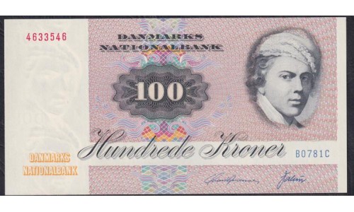Дания 100 крон 1978 года, 4633546 B0781C (DENMARK 100 Kroner 1978) P 51e: UNC