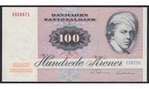 Дания 100 крон 1982 (DENMARK 100 Kroner 1982) P 51i: UNC