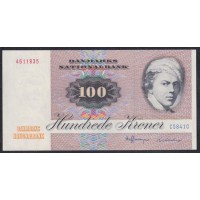 Дания 100 крон 1984 год, C5841G (DENMARK 100 Kroner 1982) P 51k(2): UNC