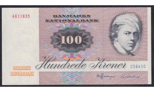 Дания 100 крон 1984 год, C5841G (DENMARK 100 Kroner 1982) P 51k(2): UNC