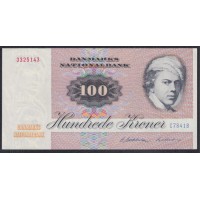 Дания 100 крон 1984 год, C7841B (DENMARK 100 Kroner 1982) P 51l(1): UNC
