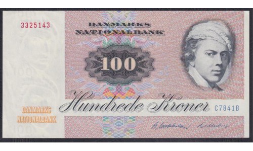 Дания 100 крон 1984 год, C7841B (DENMARK 100 Kroner 1982) P 51l(1): UNC