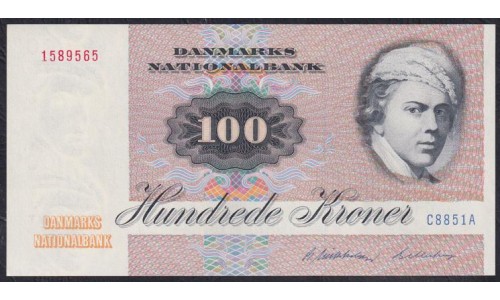 Дания 100 крон 1985 года, 1589565 C8851A (DENMARK 100 Kroner 1985) P 51m(3): UNC
