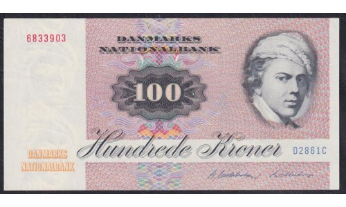 Дания 100 крон 1986 года, 68033903 D2861C (DENMARK 100 Kroner 1986) P 51o(1): UNC