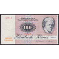 Дания 100 крон 1986 года, 1567200 D1862D (DENMARK 100 Kroner 1986) P 51o(2): UNC