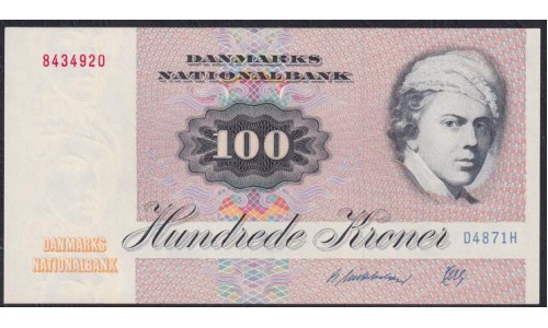 Дания 100 крон 1987 года, 8434920 D4871H (DENMARK 100 Kroner 1987) P 51q(1): UNC