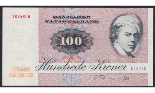 Дания 100 крон 1987 года, 1874866 D4872D (DENMARK 100 Kroner 1987) P 51q(3): UNC