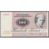 Дания 100 крон 1988 года, 4010104 D5883F (DENMARK 100 Kroner 1988) P 51r(3): UNC