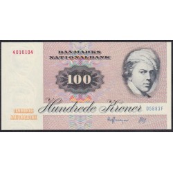 Дания 100 крон 1988 года, 4010104 D5883F (DENMARK 100 Kroner 1988) P 51r(3): UNC