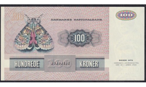 Дания 100 крон 1988 года, 4010104 D5883F (DENMARK 100 Kroner 1988) P 51r(3): UNC