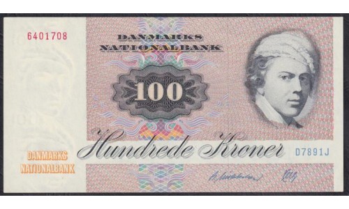 Дания 100 крон 1989, 6401708 (DENMARK 100 Kroner 1989) P 51s(3): UNC