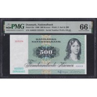 Дания 500 крон 1980 год (DENMARK 500 Kroner 1980) P 52с: UNC