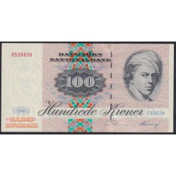 Дания 100 крон 1996 года, 053963H F6962H (DENMARK 100 Kroner 1996) P 54f: UNC
