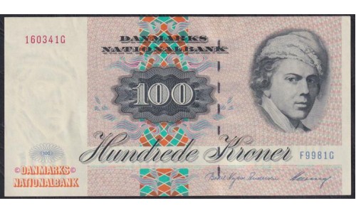 Дания 100 крон 1998 года, 640205c G0981C, Последний выпуск в серии (DENMARK 100 Kroner 1998) P 54i(3): UNC