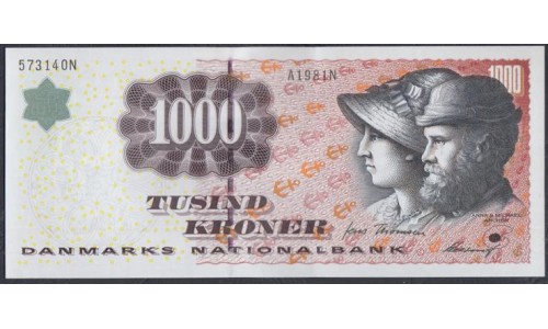 Дания 1000 крон 1998 год (DENMARK 1000 Kroner 1998) P 59b: UNC