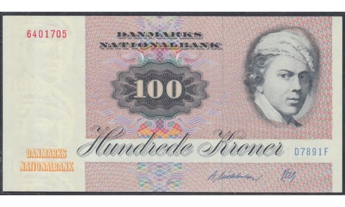 Дания 100 крон 1989,  6401705  (DENMARK 100 Kroner 1989) P 51s : UNC
