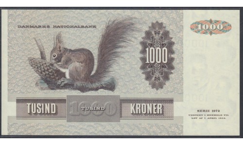 Дания 1000 крон 1992 год, 384833 (DENMARK 1000 Kroner 1992) P 53g : UNC