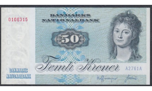 Дания 50 крон 1976, А2761А (DENMARK 50 Kroner 1976) P 50b(1): UNC