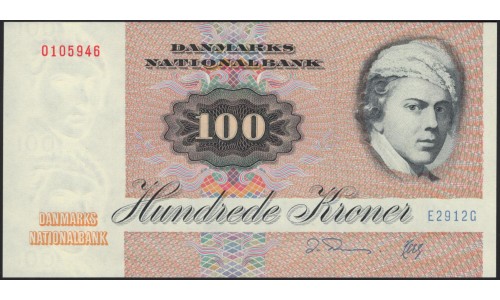 Дания 100 крон 1991 (DENMARK 100 Kroner 1991) P 51v : UNC