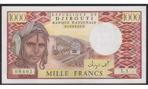 Джибути 1000 франков (1979-2005), L.1 08402 (Djibouti 1000 francs (1979-2005)) P 37a: UNC
