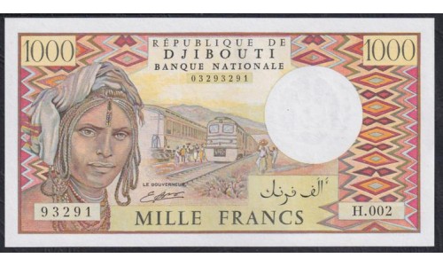 Джибути 1000 франков (1979-2005) (Djibouti 1000 francs (1979-2005)) P 37c: UNC