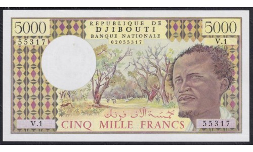 Джибути 5000 франков (1979-2002), РЕДКИЕ (Djibouti 5000 francs (1979-2002)) P 38a: UNC