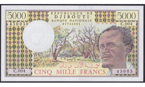 Джибути 5000 франков (1979-2002) (Djibouti 5000 francs (1979-2002)) P 38d: UNC