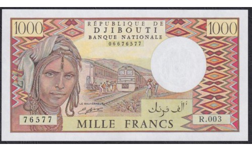 Джибути 1000 франков (1979-2005) (Djibouti 1000 francs (1979-2005)) P 37d(1): UNC
