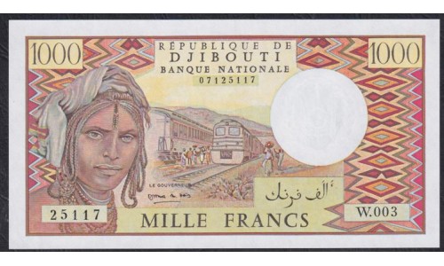 Джибути 1000 франков (1979-2005) (Djibouti 1000 francs (1979-2005)) P 37d(2): UNC