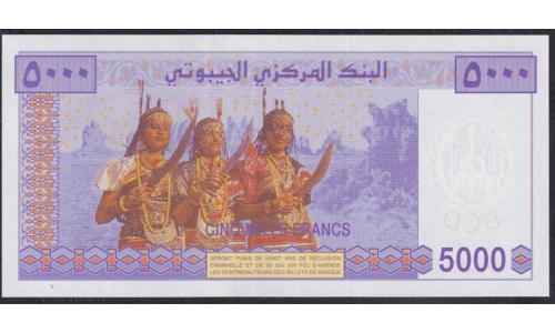 Джибути 5000 франков (2002) (Djibouti 5000 francs (2002)) P 44(2): UNC