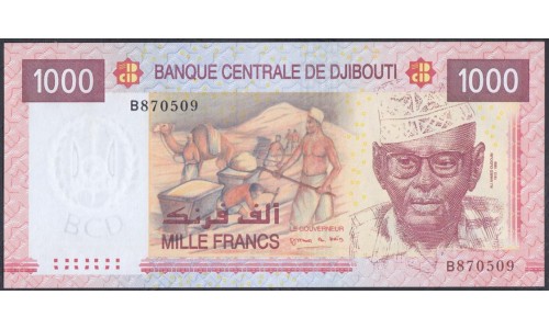 Джибути 1000 франков 2005 год (Djibouti 1000 francs 2005) P 42a: UNC