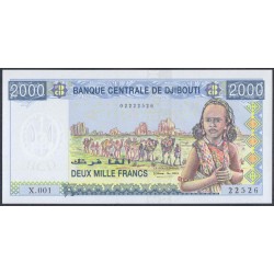 Джибути 2000 франков (2008) (Djibouti 2000 francs (2008)) P 43: UNC