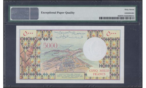 Джибути 5000 франков (1979-2002) (Djibouti 5000 francs (1979-2002)) P 38d: UNC PMG 67 EPQ