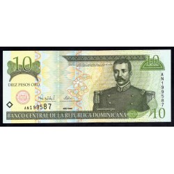 Доминиканская Республика 10 песо 2000 (DOMINICAN REPUBLIC 10 Pesos 2000) P 165а : UNC