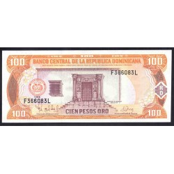 Доминиканская Республика 100 песо 1998 (DOMINICAN REPUBLIC 100 Pesos 1998) P 156b : UNC