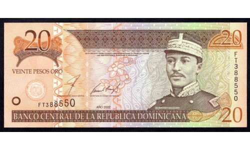Доминиканская Республика 20 песо 2002 (DOMINICAN REPUBLIC 20 Pesos 2002) P 169b : UNC