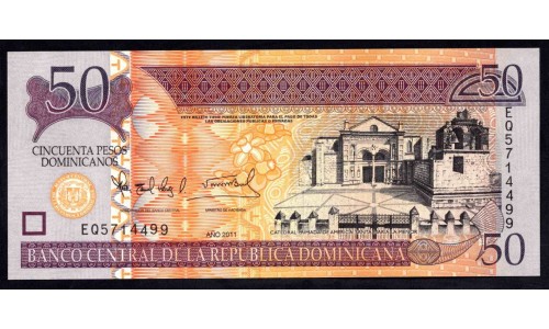 Доминиканская Республика 50 песо 2011 (DOMINICAN REPUBLIC 50 Pesos 2011) P 183а : UNC