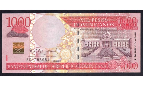 Доминиканская Республика 1000 песо 2011 (DOMINICAN REPUBLIC 1000 Pesos 2011) P 187а : UNC