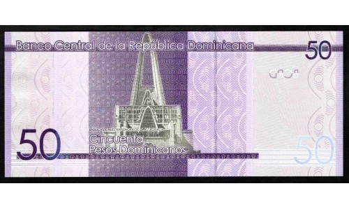 Доминиканская Республика 50 песо 2014 (DOMINICAN REPUBLIC 50 Pesos 2014) P 189а : UNC