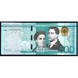 Доминиканская Республика 500 песо 2014 (DOMINICAN REPUBLIC 500 Pesos 2014) P 192а : UNC
