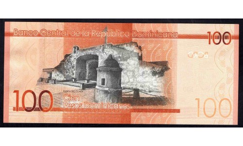 Доминиканская Республика 100 песо 2014 (DOMINICAN REPUBLIC 100 Pesos 2014) P 190а : UNC