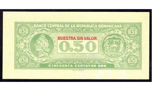 Доминиканская Республика 50 центаво (1961) (DOMINICAN REPUBLIC 50 Centavos (1961)) P 90 : UNC