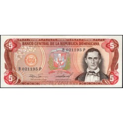 Доминиканская Республика 5 песо 1985 (DOMINICAN REPUBLIC 5 Pesos 1985) P 118c : UNC