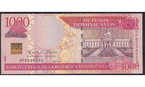 Доминиканская Республика 1000 песо 2013 (DOMINICAN REPUBLIC 1000 Pesos 2013) P 187c: UNC