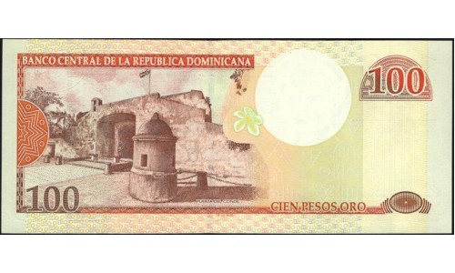 Доминиканская Республика 100 песо 2001 (DOMINICAN REPUBLIC 100 Pesos 2001) P 171а : UNC