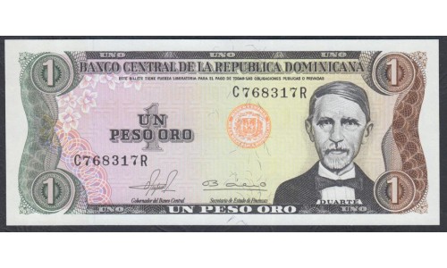 Доминиканская Республика 1 песо 1981 г. (DOMINICAN REPUBLIC 1 Peso Oro 1981) P117b: UNC