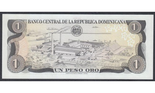 Доминиканская Республика 1 песо 1981 г. (DOMINICAN REPUBLIC 1 Peso Oro 1981) P117b: UNC