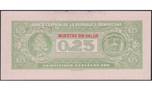 Доминиканская Республика 25 центаво (1961) (DOMINICAN REPUBLIC 25 centavos (1961)) P 88 : UNC